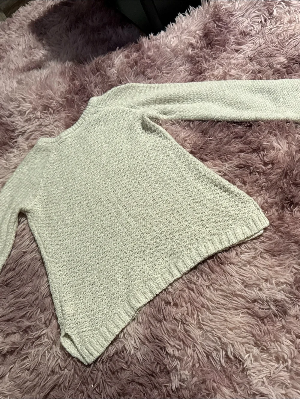 Children’s Place Cream Crewneck Textured Knit Sweater
